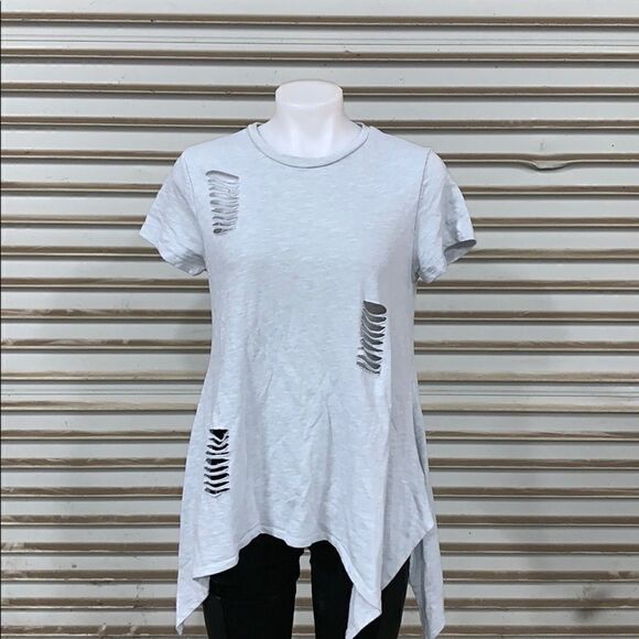 🛍️Say What layered top grey with white - Picture 3 of 7